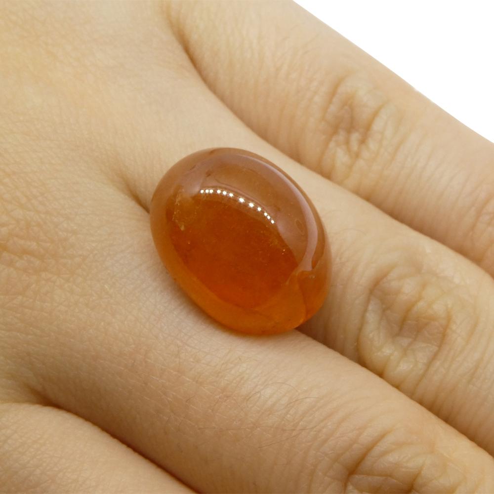 30.28ct Granato ovale cabochon arancione mandarino spessartine dalla Nigeria in vendita 3