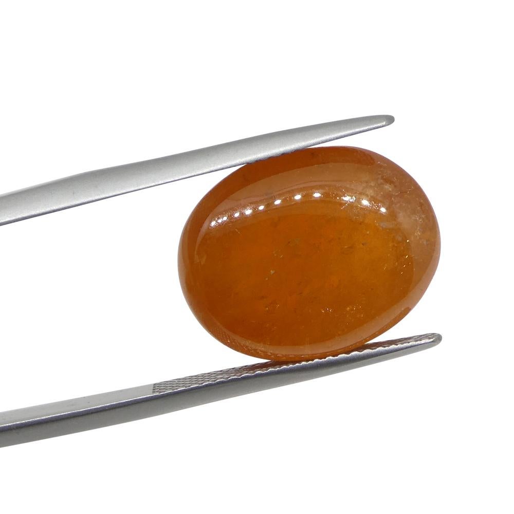 30.28ct Granato ovale cabochon arancione mandarino spessartine dalla Nigeria in vendita 4