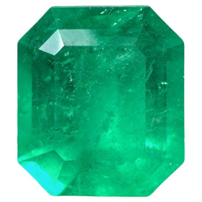 3.02ct Intense Green Colombian Emerald Emerald Cut Genuine May Birthstone Gem