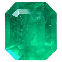 3.02ct Intense Green Colombian Emerald Emerald Cut Genuine May Birthstone Gem