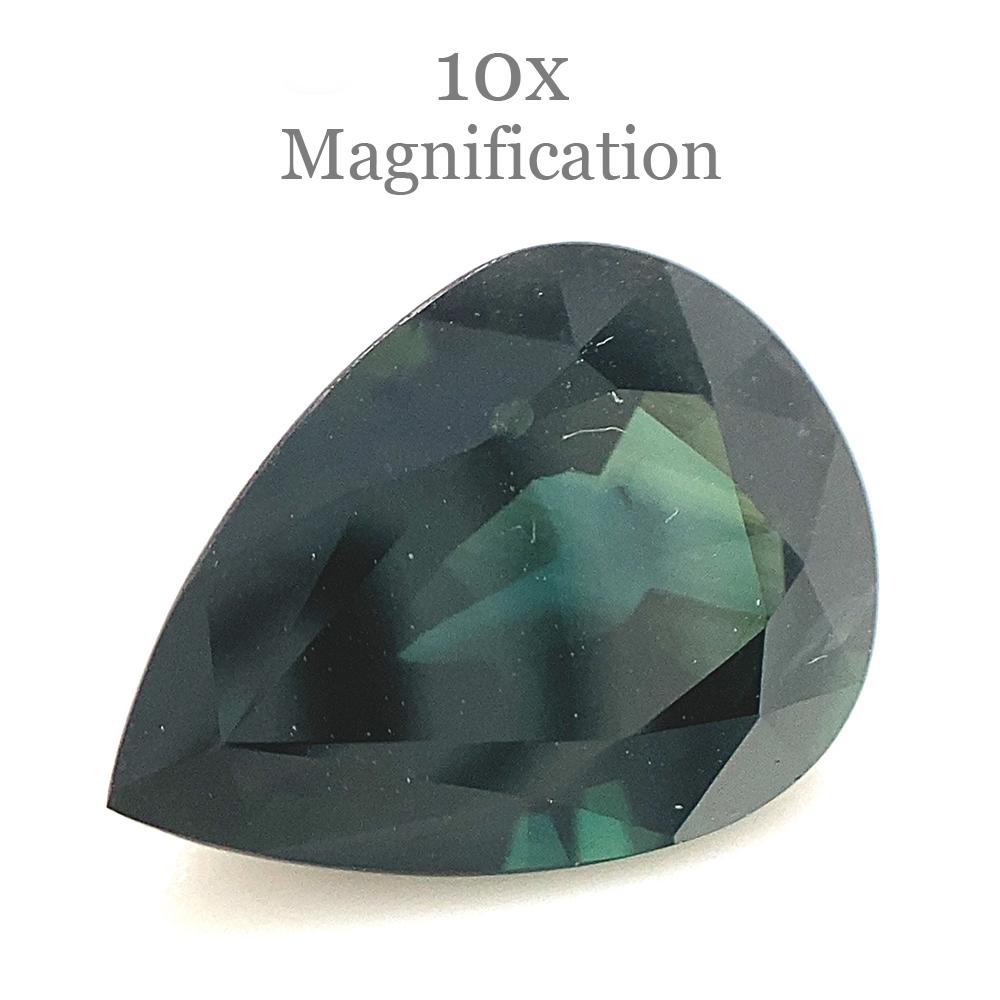 3.02ct Pear Teal Green Sapphire from Australia Unheated For Sale 1