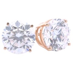3.02ct Round Diamond Studs in 14k Gold