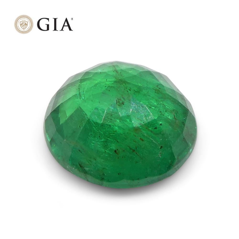 3.02ct Round Green Emerald GIA Certified Zambia For Sale 7