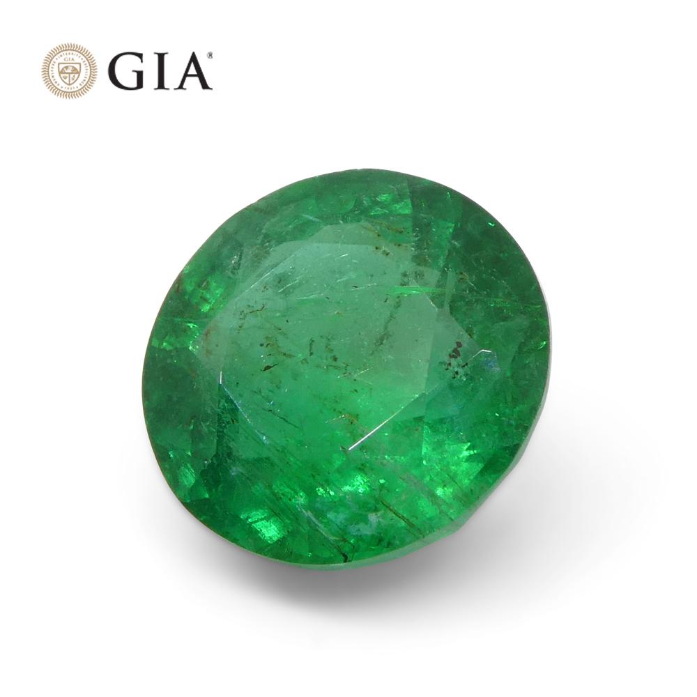 3.02ct Round Green Emerald GIA Certified Zambia For Sale 8