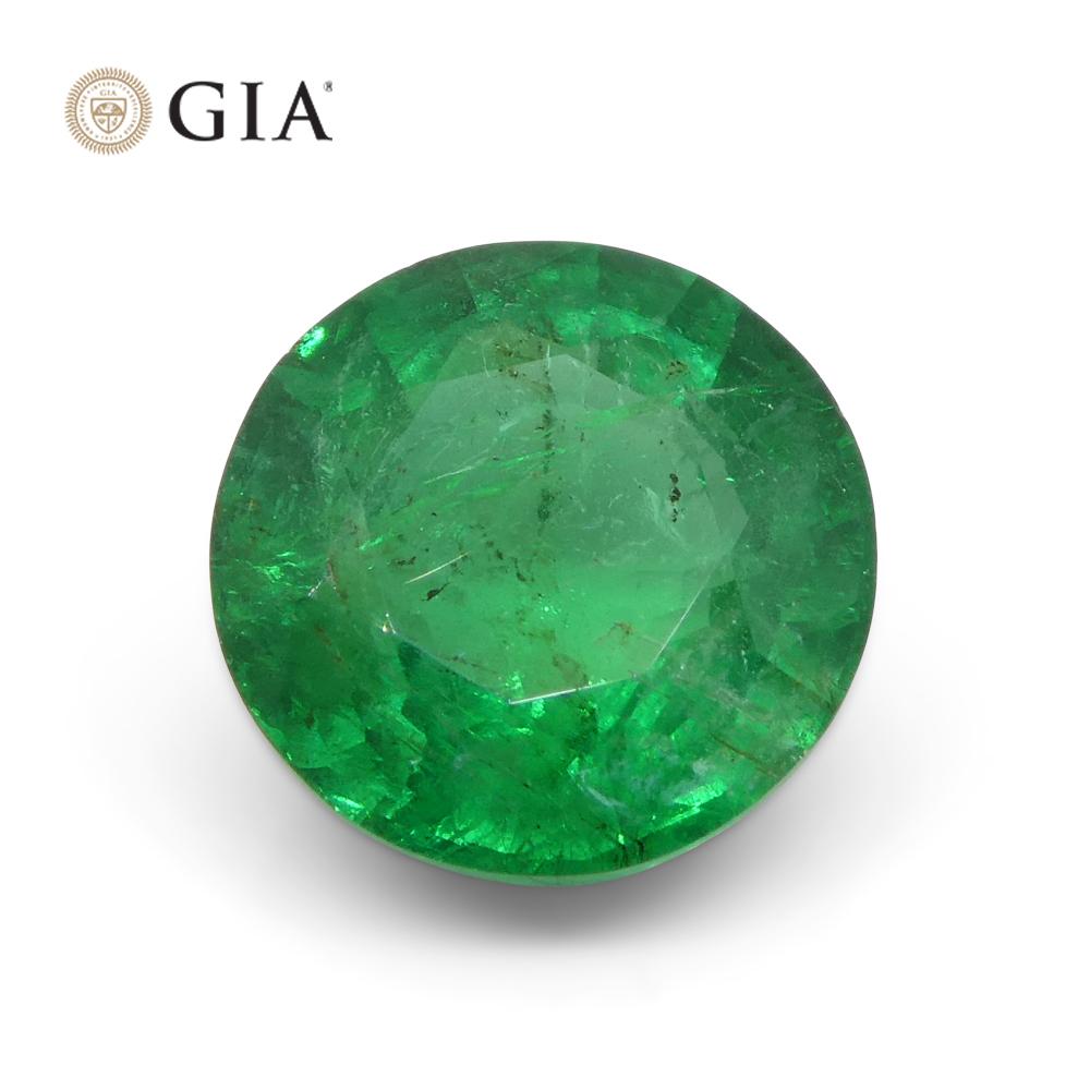 This is a stunning GIA Certified Emerald

 

The GIA report reads as follows:

GIA Report Number: 2221341966
Shape: Round
Cutting Style:
Cutting Style: Crown: Brilliant Cut
Cutting Style: Pavilion: Step Cut
Transparency: Transparent
Color: Green

