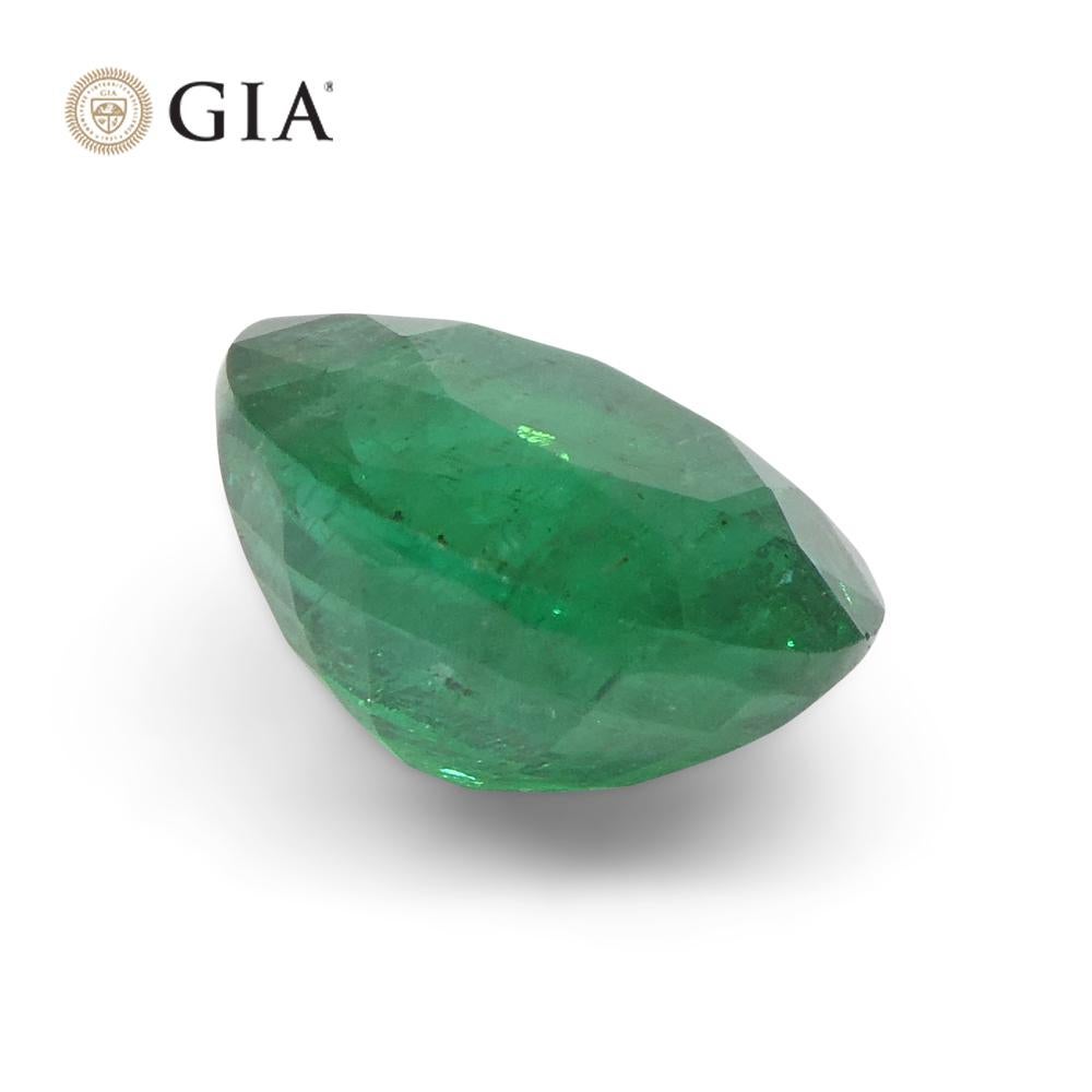 3.02ct Round Green Emerald GIA Certified Zambia For Sale 1