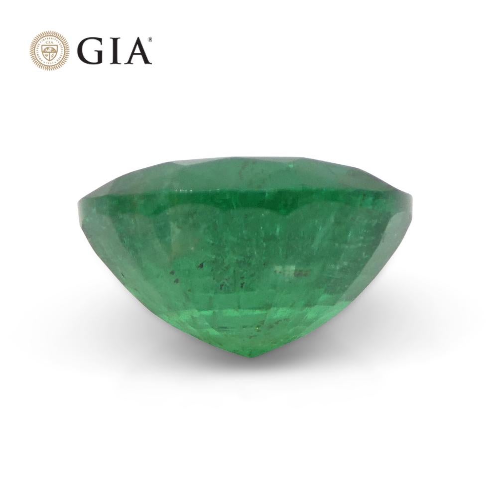 3.02ct Round Green Emerald GIA Certified Zambia For Sale 2