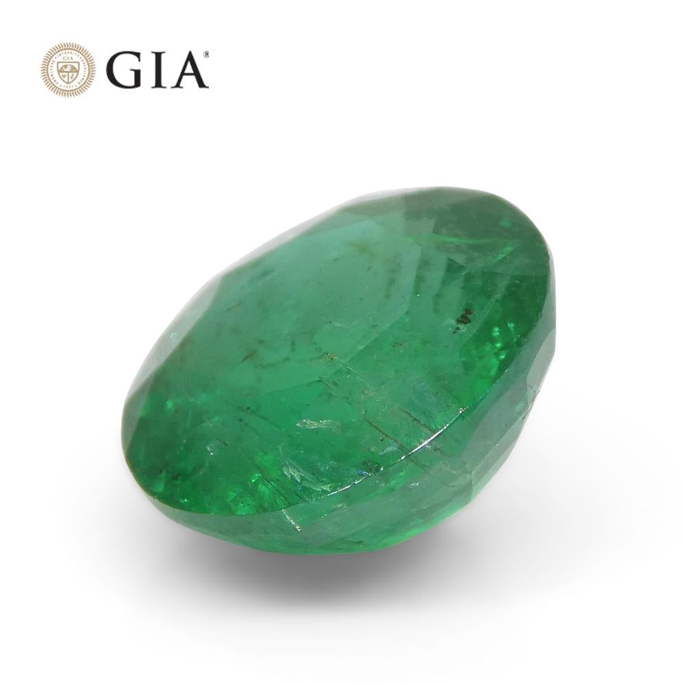 3.02ct Round Green Emerald GIA Certified Zambia For Sale 3