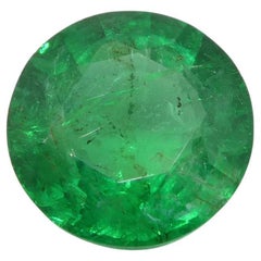 3.02 Carat Round Green Emerald GIA Certified Zambia