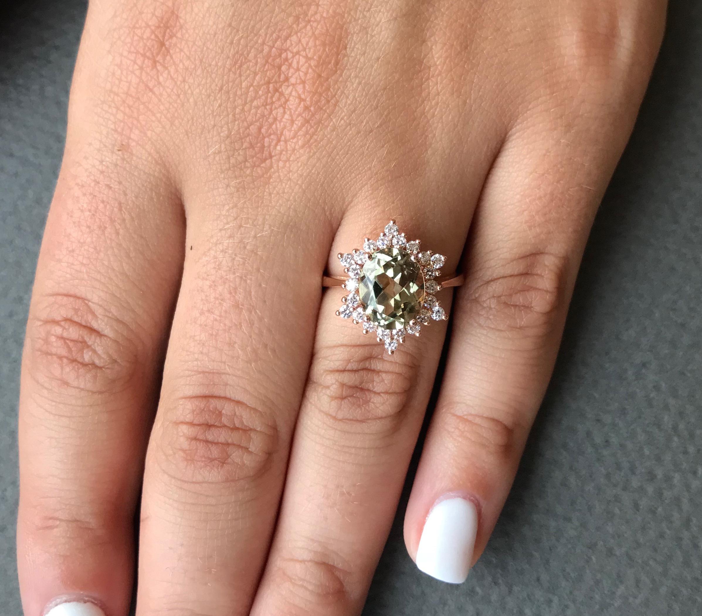3.03 Carat Color Change Diaspore and White Diamond Ring In New Condition In GREAT NECK, NY