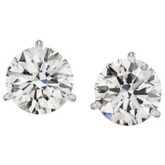 2.02 Carat Diamond Stud Earrings Excellent Cut