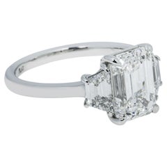 3.03 Carat Emerald Diamond Ring 18K Gold Effortless Elegance Heirloom
