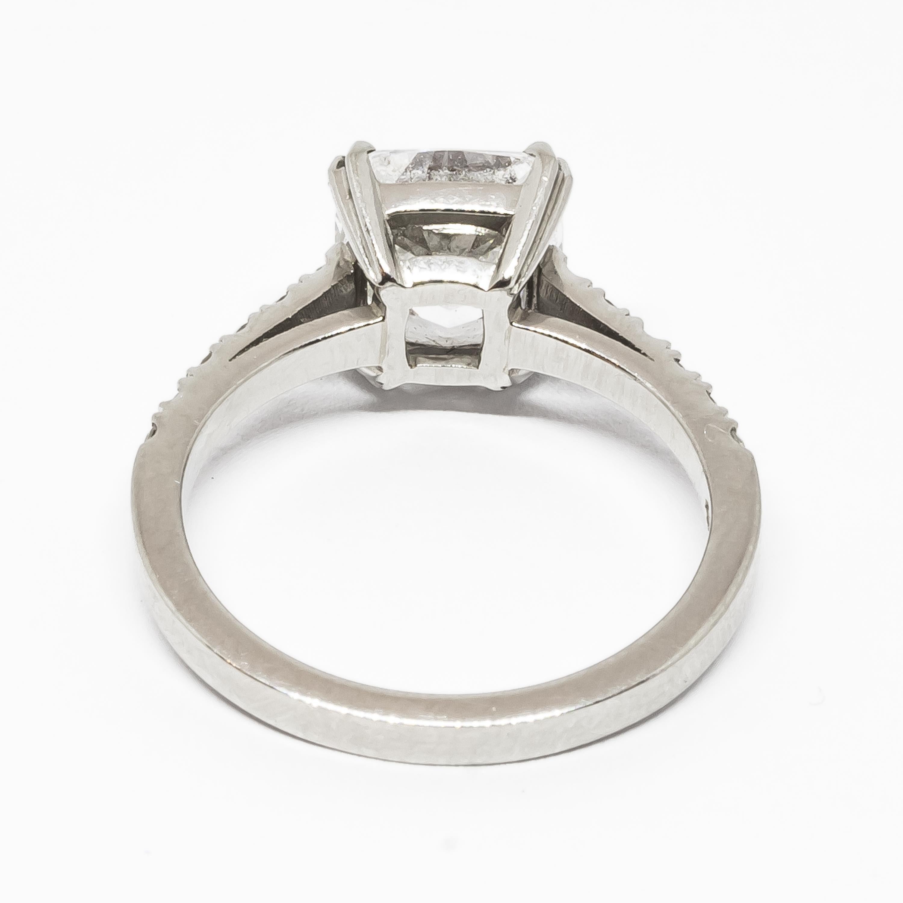 3.03 Carat GIA Cert Cushion Cut Diamond Platinum Ring 2
