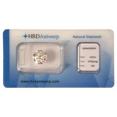 3.03 Carat HRD Certificate White Round Cut Diamond