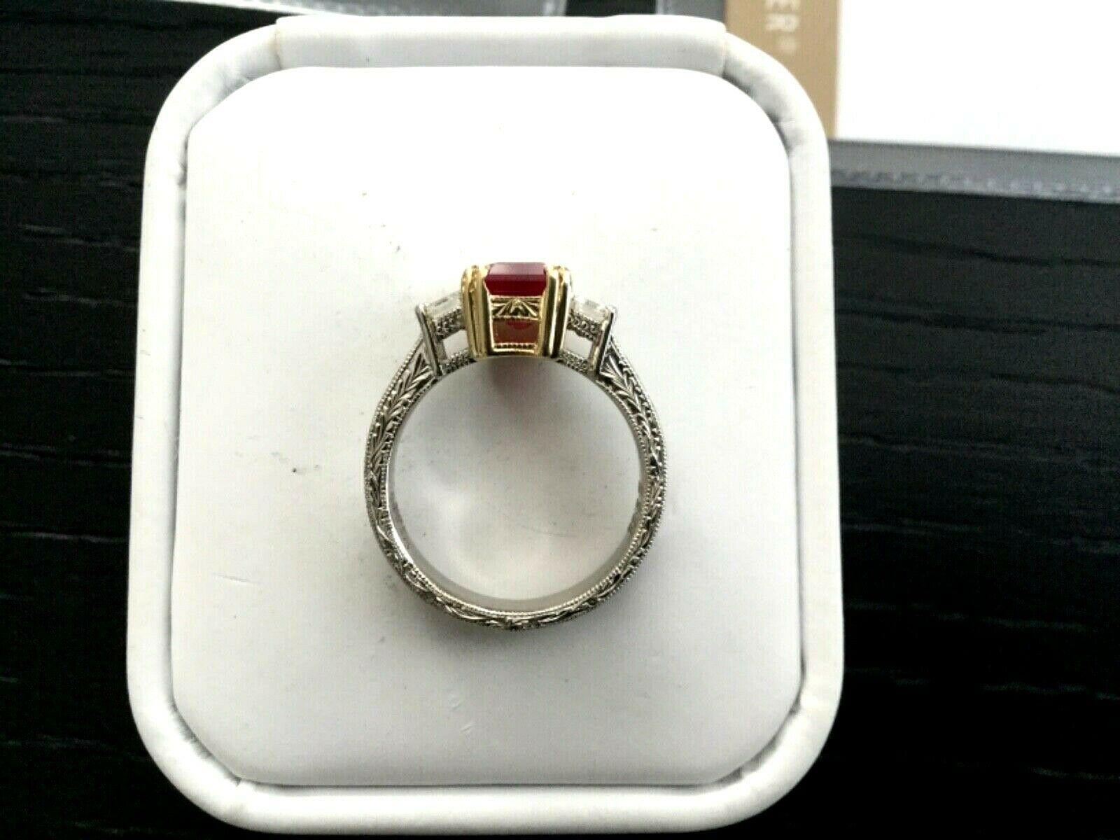 3.03 Carat Natural Vivid Red Burma Ruby and Diamond Ring GIA Certified 6