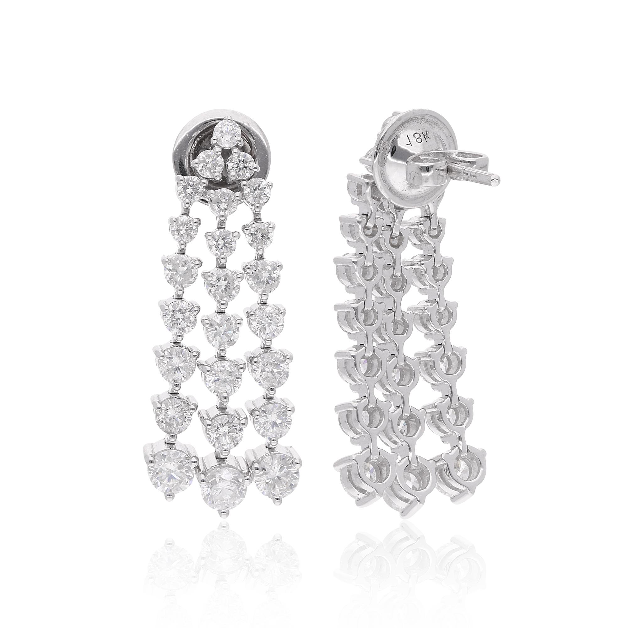 Make your look hypnotic and charming with this classy Earrings studded with Diamond featuring fascinating alluring 14k White Gold finish. Stylish floral design make it flamboyant and elegant that you can wear it on parties or on a special