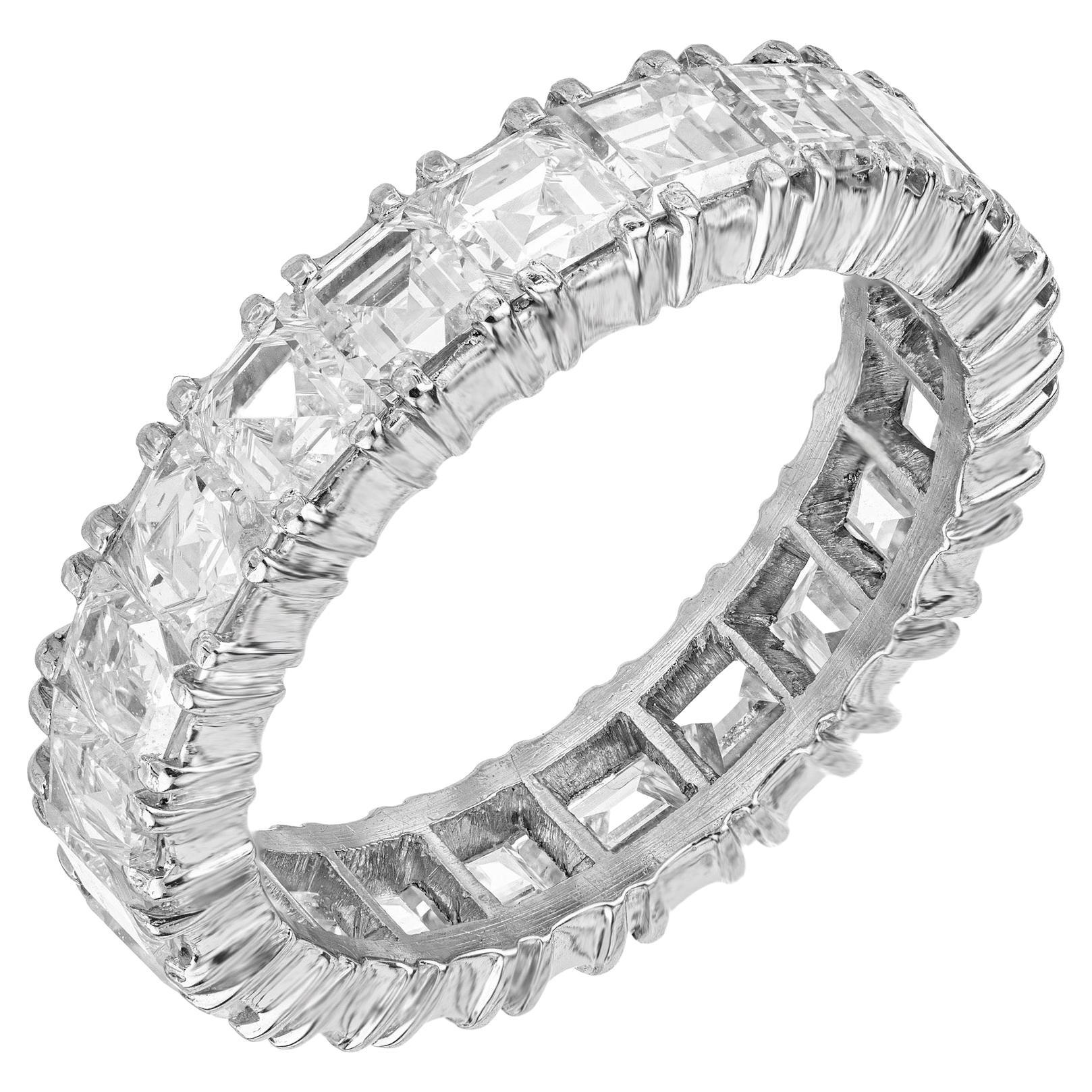 3.03 Carat Square Diamond Platinum Eternity Wedding Band Ring