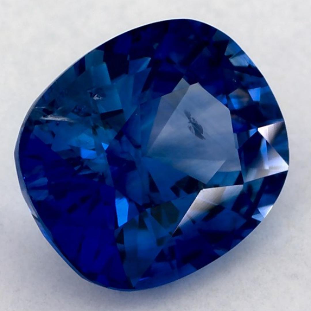 3.03 carati di zaffiro blu a cuscino, gemma sfusa in vendita 1