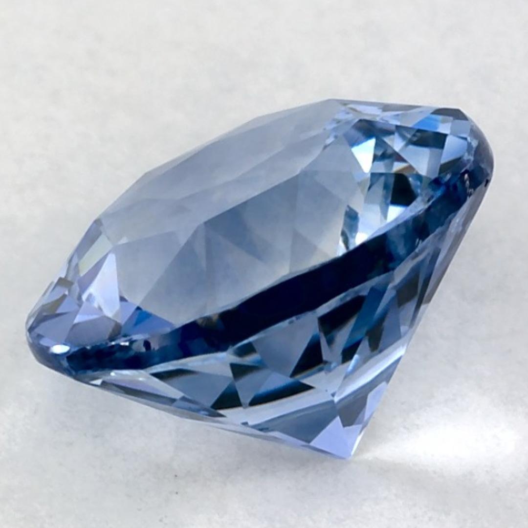 3.03 Ct Blue Sapphire Round Loose Gemstone (pierre précieuse en vrac) en vente 3