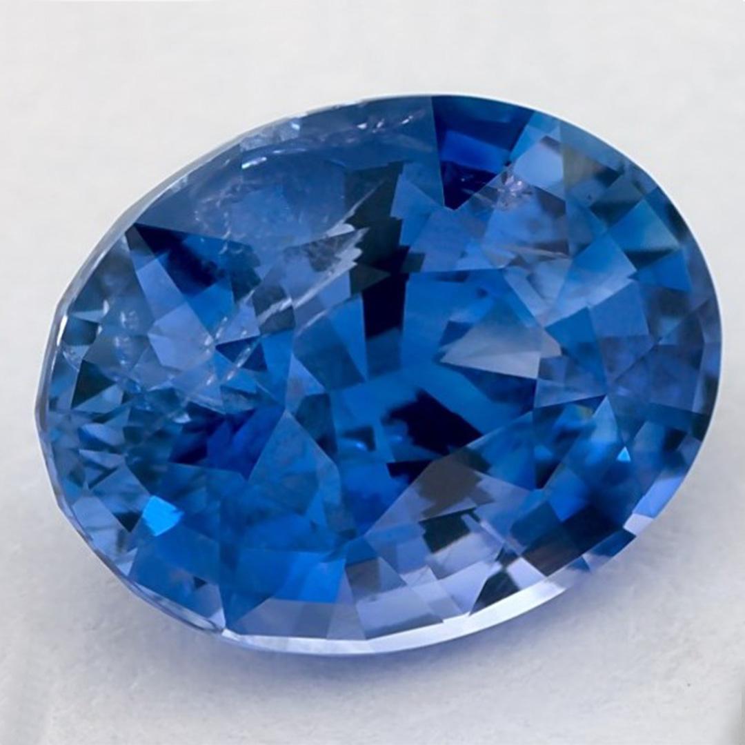 Taille ovale 3.03 Carats Blue Sapphire Oval Loose Gemstone (Saphir bleu ovale) en vente