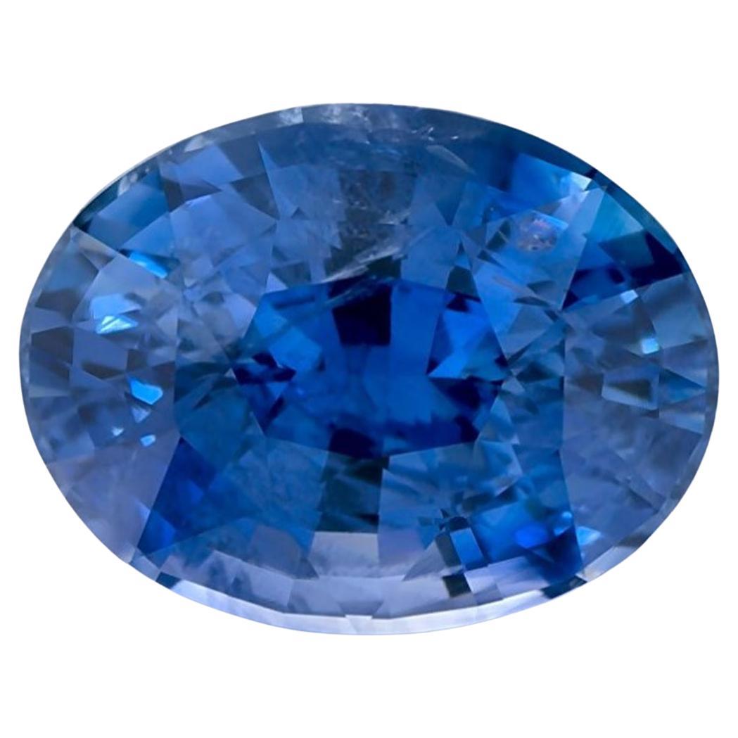 3.03 Carats Blue Sapphire Oval Loose Gemstone For Sale