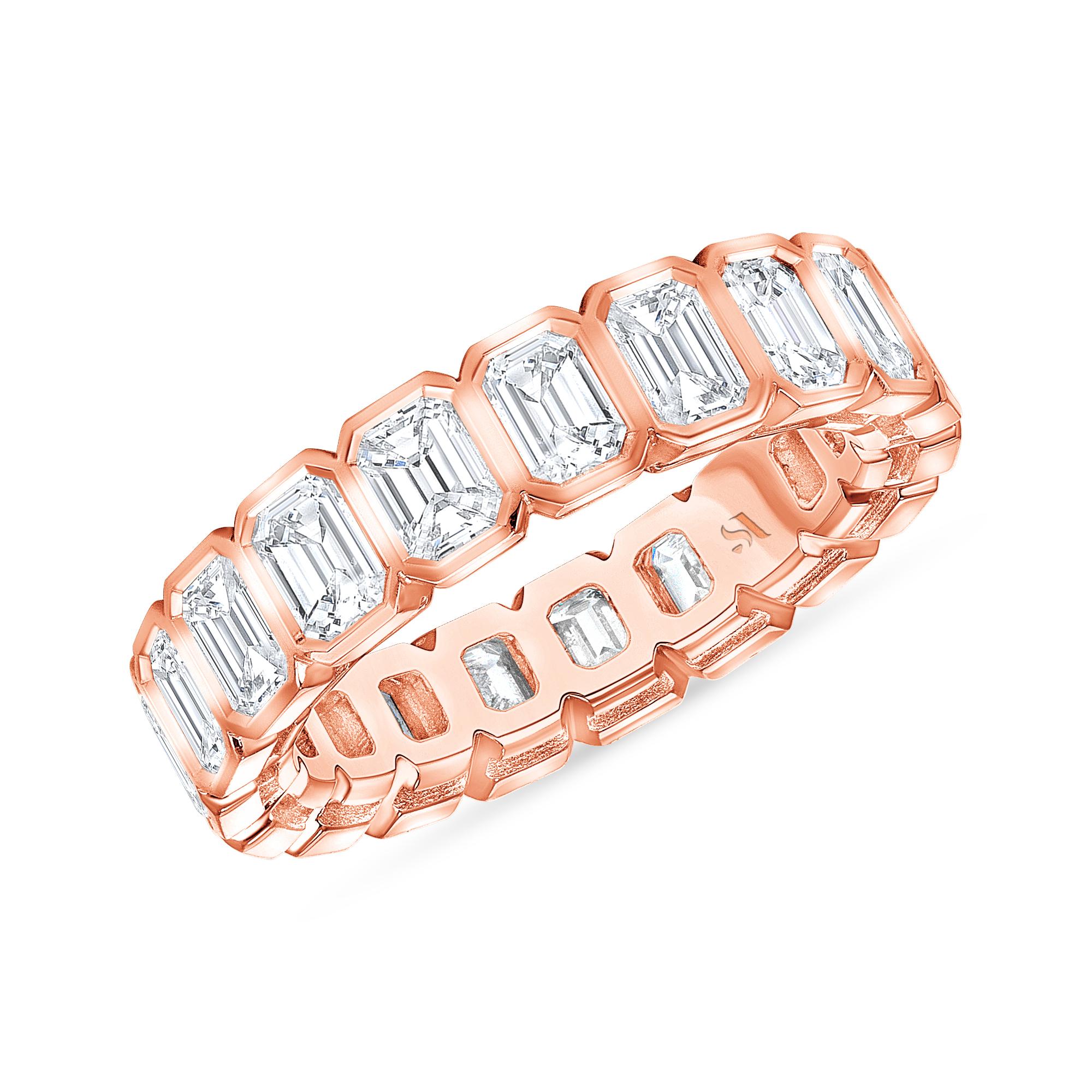 emerald cut bezel eternity band