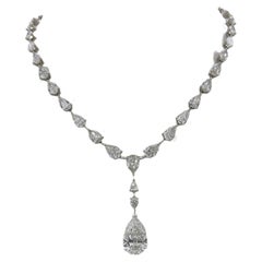 30.31CT Handmade Diamond Necklace, set in 18K White Gold
