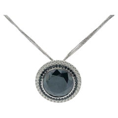 30.34ct Round Hematite White Gold Necklace