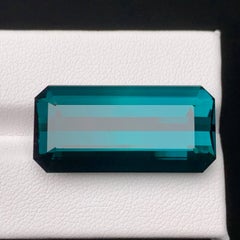 30.35 Carat Natural Loose Indicolite Tourmaline Gem Emerald Cut Afghan Gemstone