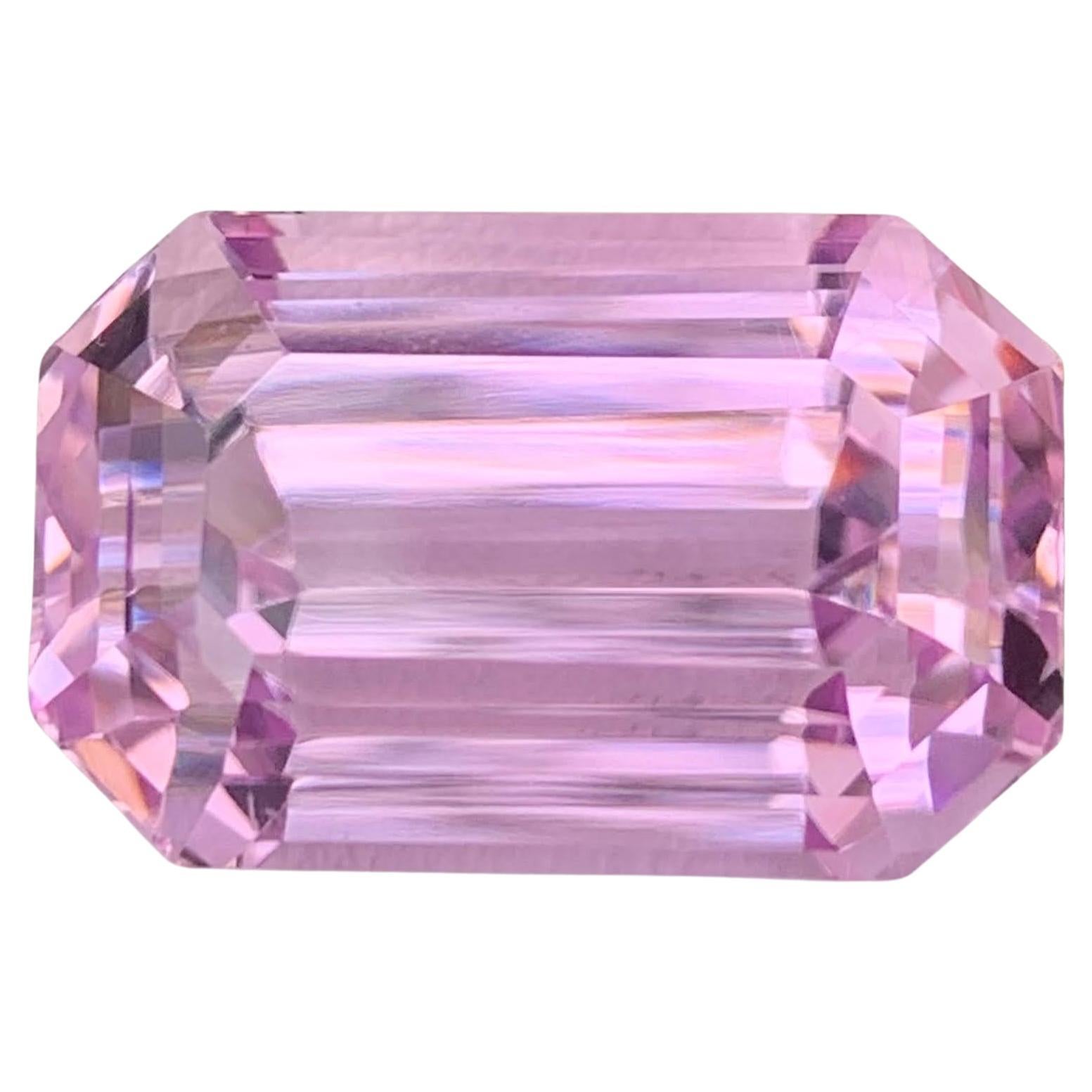 30.35 Carat Natural Loose Pink Kunzite Stone Emerald Cut Afghan Gemstone
