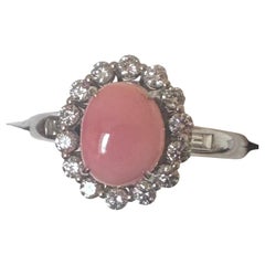 3.03ct Conch Pearl & Diamond Platinum Ring rubyking