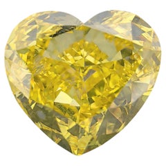 3.03ct GIA Certified Natural Fancy Vivid Yellow Heart Shape Loose Diamond