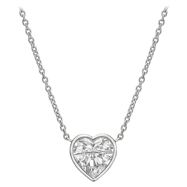 3 03ct Heart Shaped Diamond Solitaire Pendant For Sale At 1stdibs