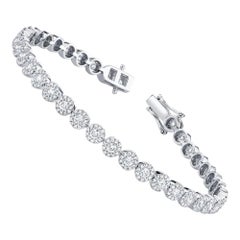 3.03ct Round Brilliant Cut Diamond Tennis Bracelet in 14k White Gold