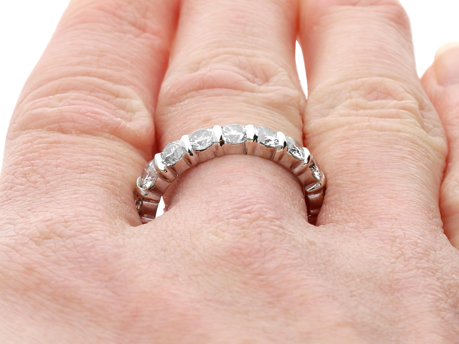 3.04 Carat Diamond and 18k White Gold Full Eternity Ring For Sale 4