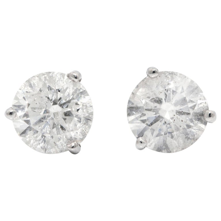 3.04 Carat Diamond Martini Earrings For Sale at 1stDibs