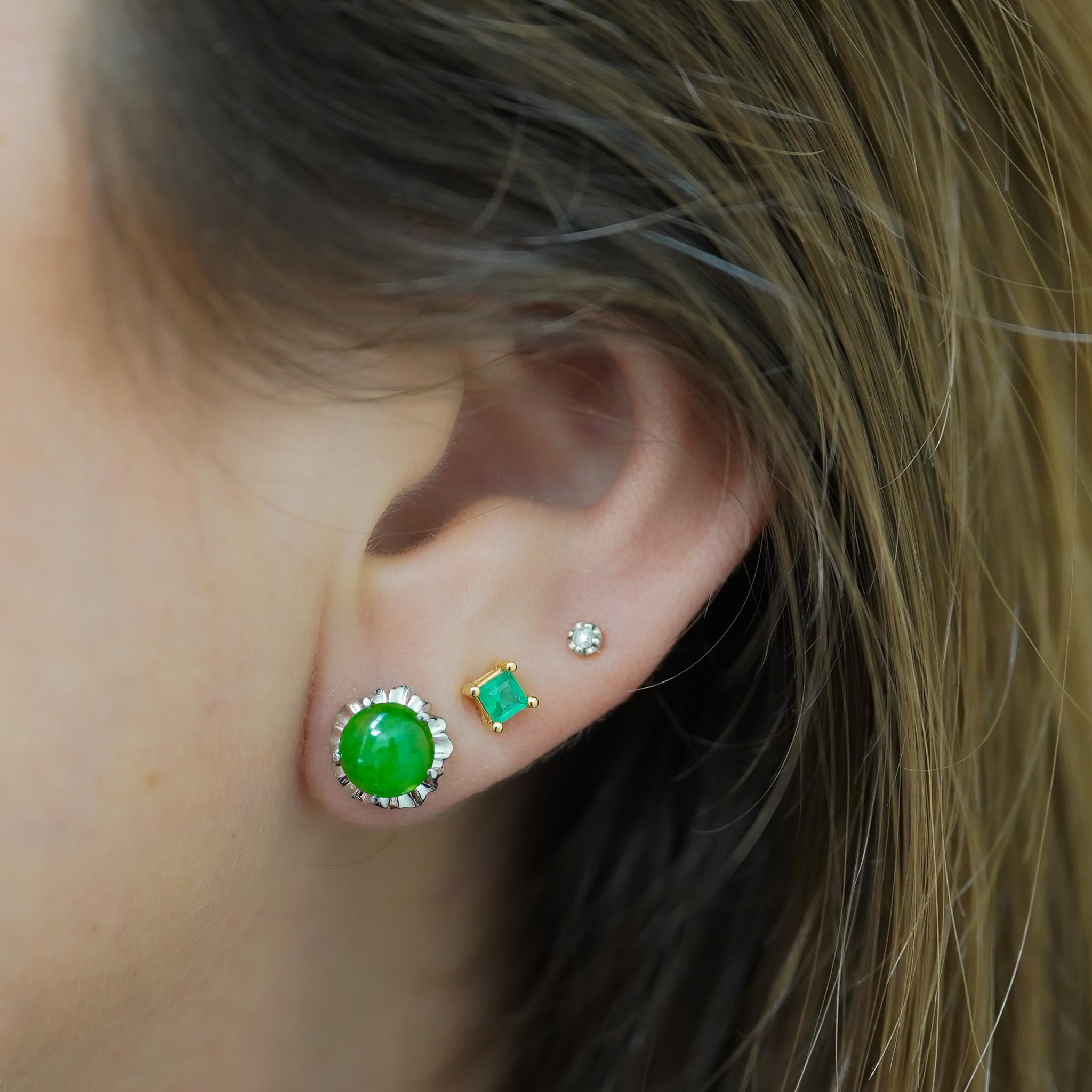 3,04 Karat Smaragdschliff Smaragd 14K Gelbgold Gebogener Schaft Solitär Ring im Angebot 5