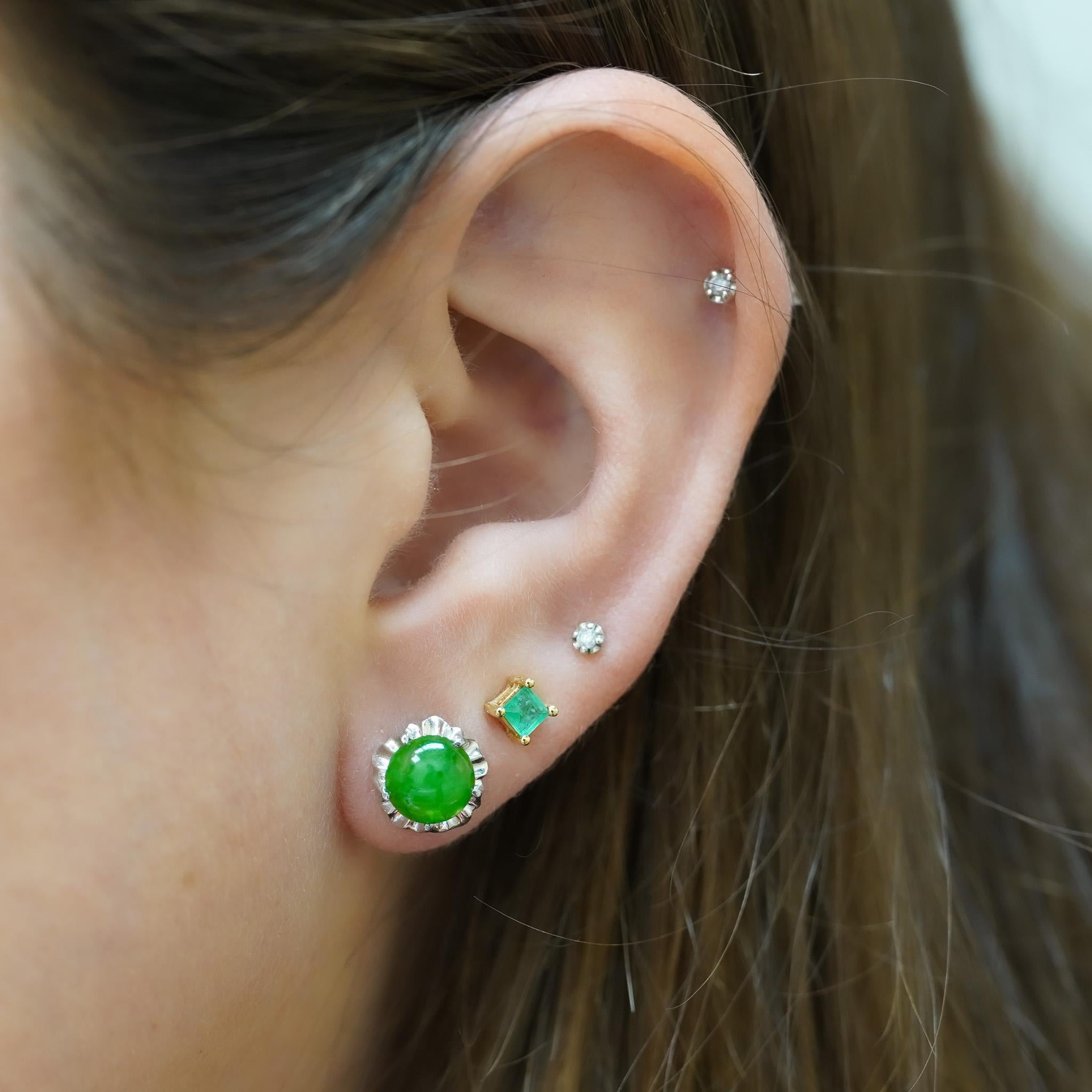 3,04 Karat Smaragdschliff Smaragd 14K Gelbgold Gebogener Schaft Solitär Ring im Angebot 4