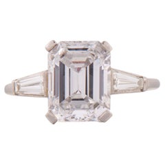 3.04 Carat Emerald-cut Statement SI 14K White Gold Effortless Elegance