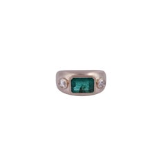 3.04 Karat Smaragd & Diamant  18 Karat Weißgold-Ring