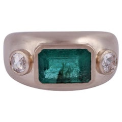 3.04 Carat Emerald & Diamond  Ring 18Karat White Gold