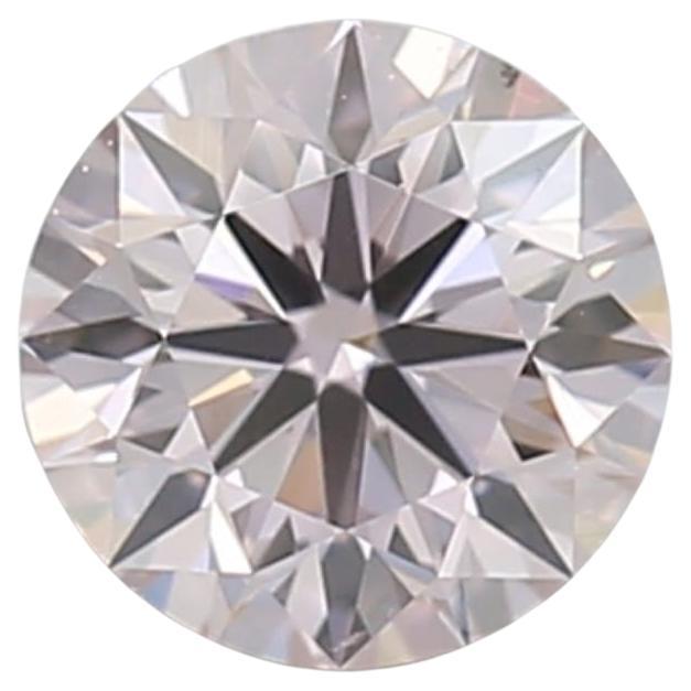 Diamant rose clair de 0,25 carat de taille ronde de pureté VS2 certifié GIA