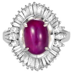 Anello di diamanti e rubino birmano non trattato da 3,04 carati, realizzato in platino
