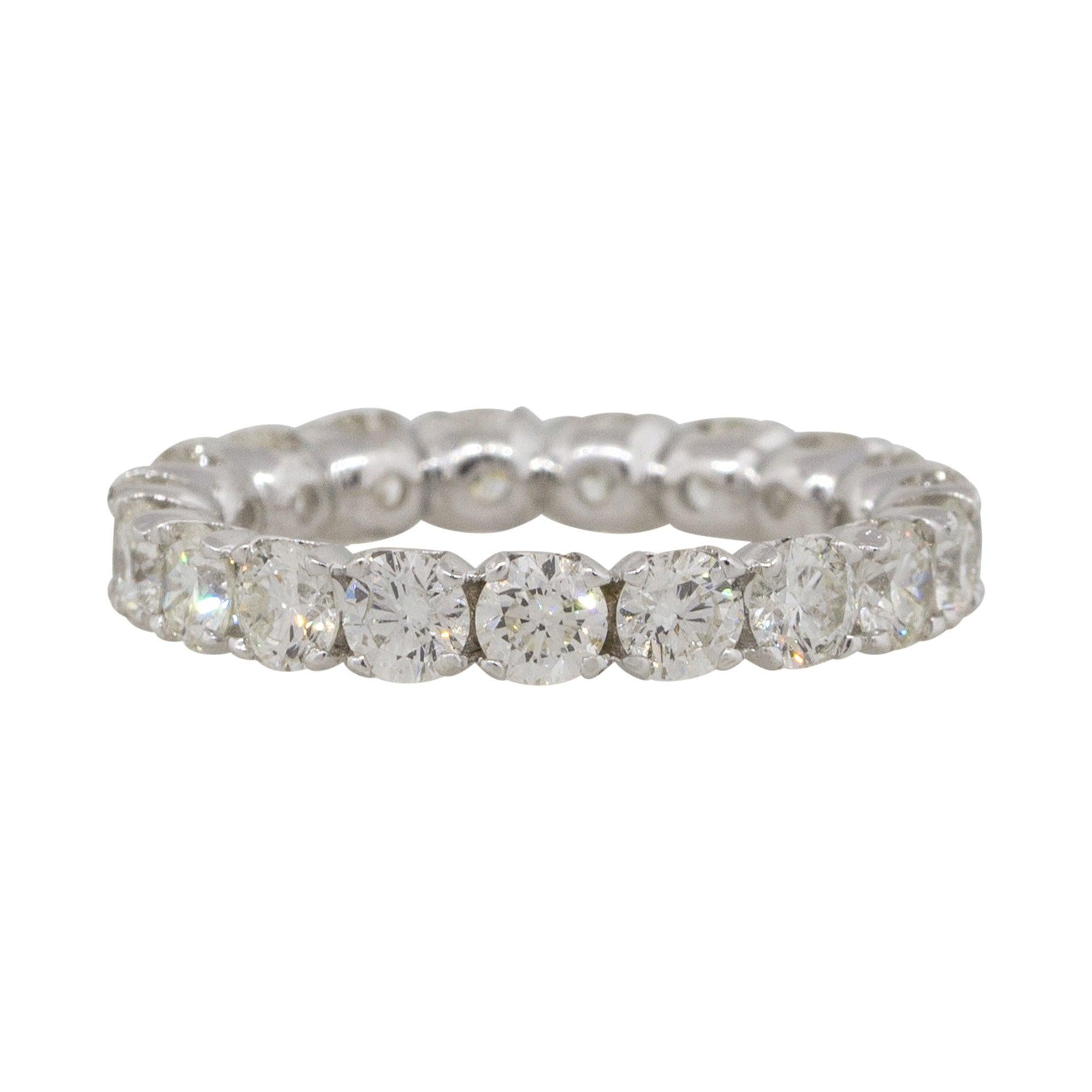 3.04 Carat Round Brilliant Diamond Eternity Band 14 Karat in Stock For Sale