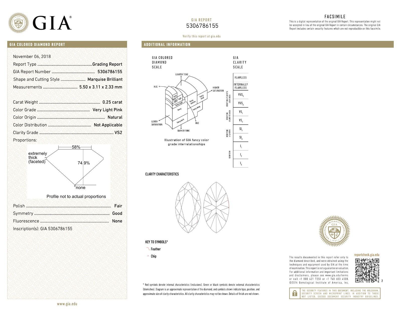 Bracelet en diamant rose très clair de 3,04 carats certifié GIA en vente 5
