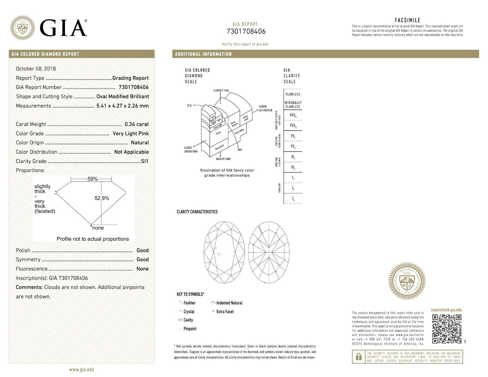 Bracelet en diamant rose très clair de 3,04 carats certifié GIA en vente 6