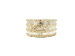 3.04 Carats Baguette Diamond Yellow Gold 14 Karat Ring