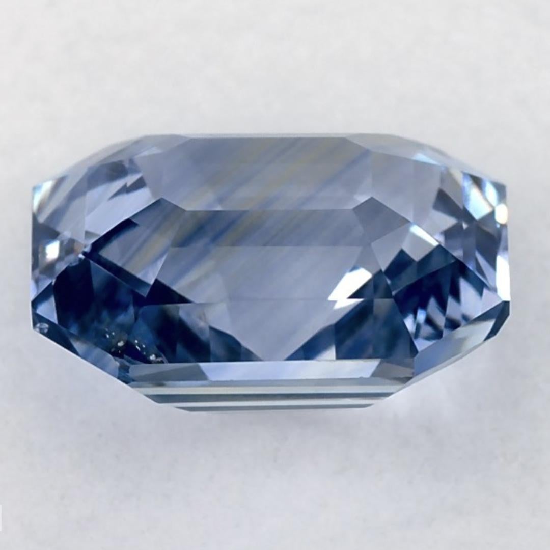 Women's or Men's 3.04 Ct Blue Sapphire Octagon Cut Loose Gemstone For Sale