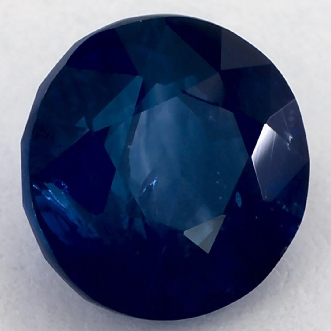 Taglio rotondo 3.04 carati di zaffiro blu rotondo sfuso in vendita