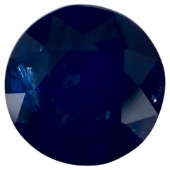 3.04 Ct Blue Sapphire Round Loose Gemstone